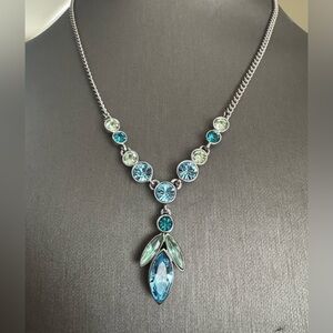 Givenchy blue & green crystal necklace